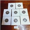Image 1 : Set of Eight Antique 3 Pence Coins from Great Britain