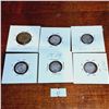 Image 1 : Set of Six Antique 3 Pence Coins from Great Britain