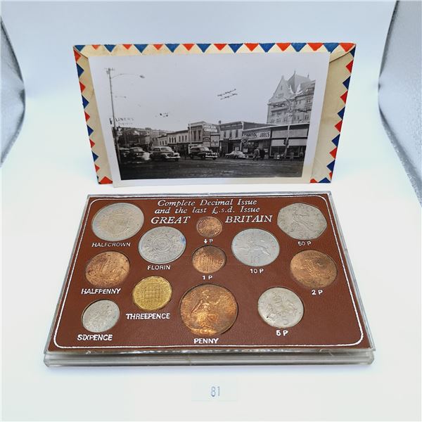 Great Britain Coin Set & Ephemeral Photo