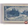 Image 5 : Canada $5 Bill 1954 : Bouey/Rasminsky #UX6066391 (See Pics for Varieties, Conditions, Serial Numbers