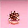 Image 5 : Vintage 14K Yellow Gold Ruby & Diamond Cluster Ring