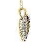 Image 4 : 14k Yellow Gold 1.08 ctw Diamond & Sapphire Cluster Open Heart Pendant & 21" Cha