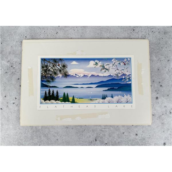 Monte Dolack Cherry Blossoms Flathead Lake Print