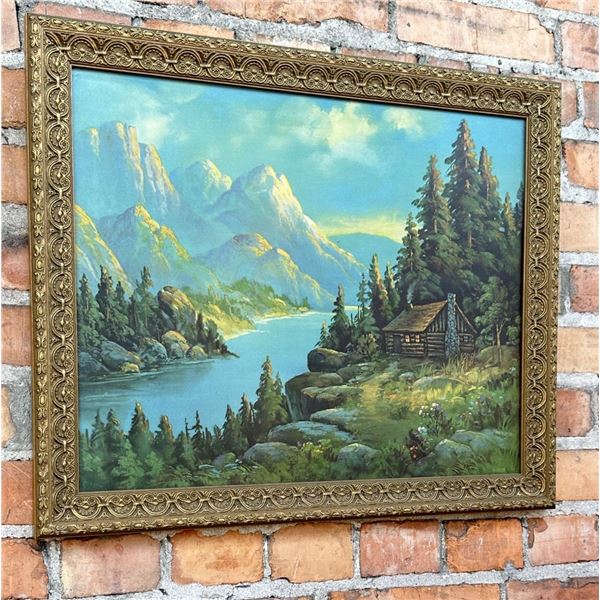 Antique 1937 Framed Print Of Cabin
