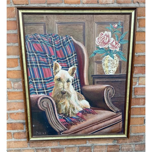 Oil Painting Of Terrier By Collins