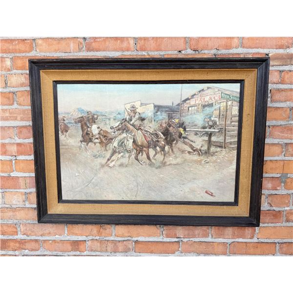 Charles M Russell Smoke Of A 45 Giclee on Canvas