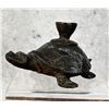 Image 1 : Antique Cast Iron Turtle Candlestick