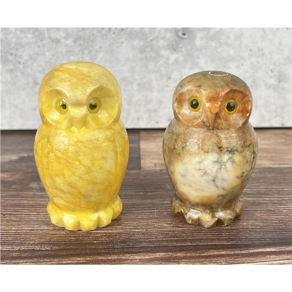 Mid Century Alabaster Owls