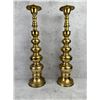 Image 2 : Pair of Mid Century Brass Altar Candlesticks