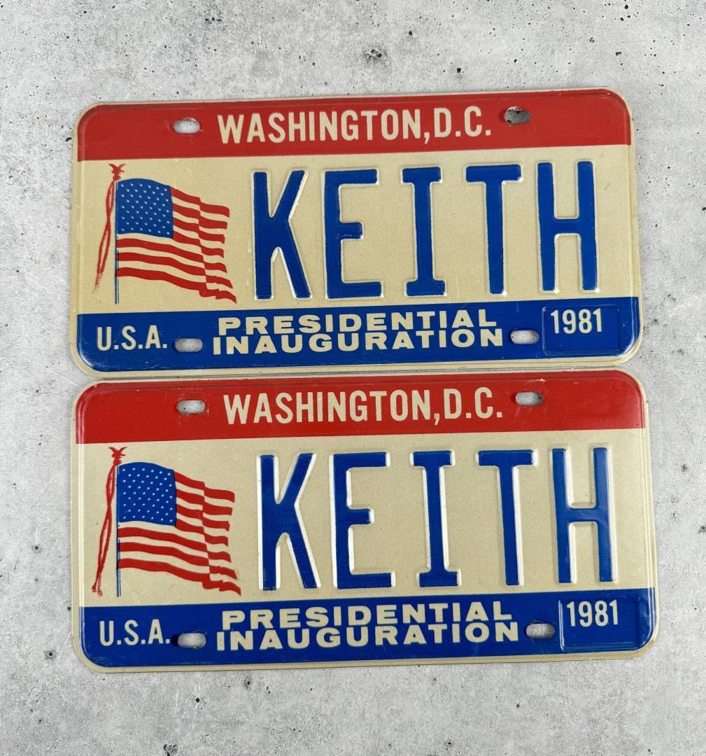 Inugration Plate 1981 Presidential Inauguration License Plate Set