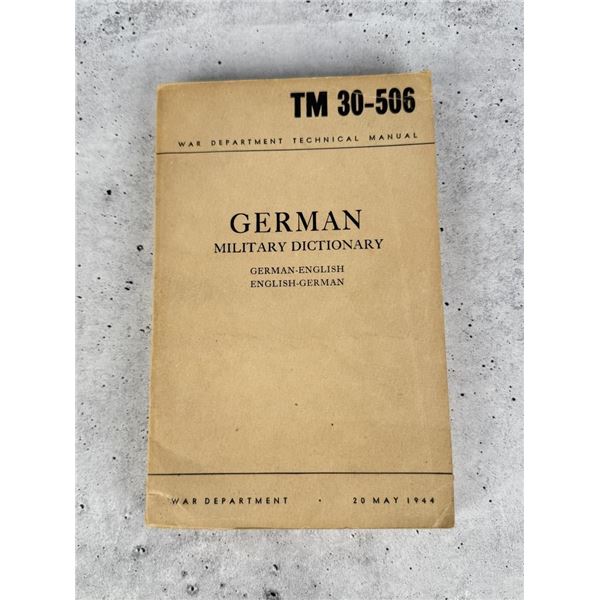 TM 30-506 German Military Dictionary