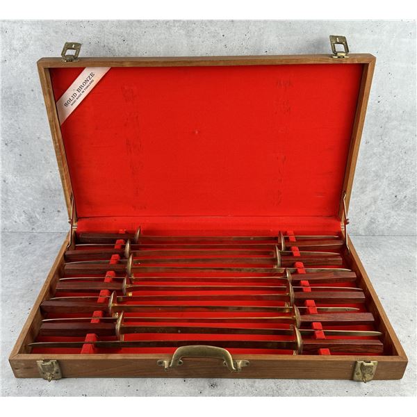Mid Century Bronze Kebab Skewers