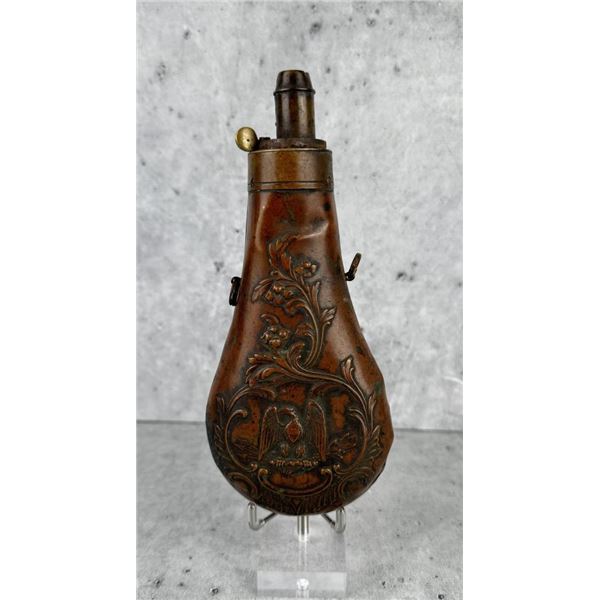 Antique Civil War Brass Copper Powder Flask