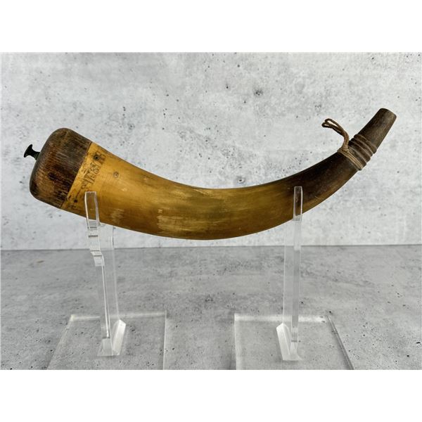 Named American Ship Scrimshaw Powder Horn