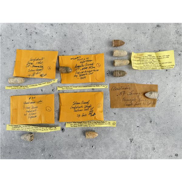 Collection Of Civil War Confederate Bullets