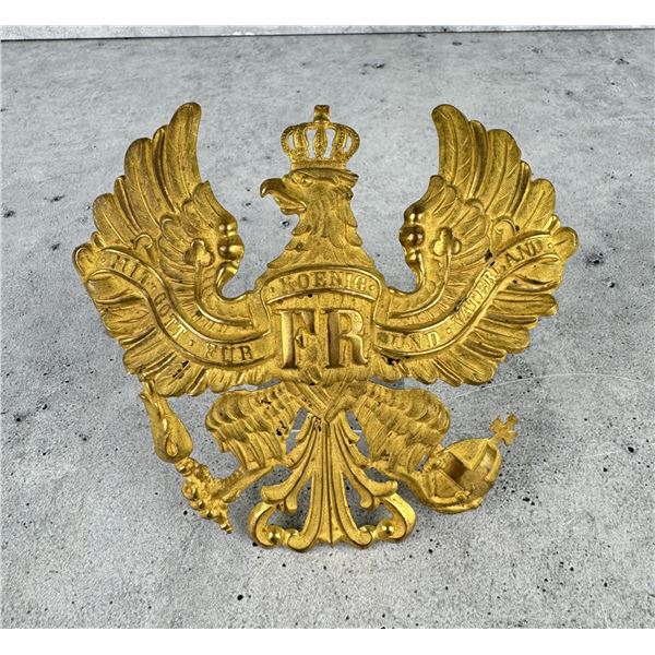 Prussian NCO Brass Picklehaube Spike Helmet Plate