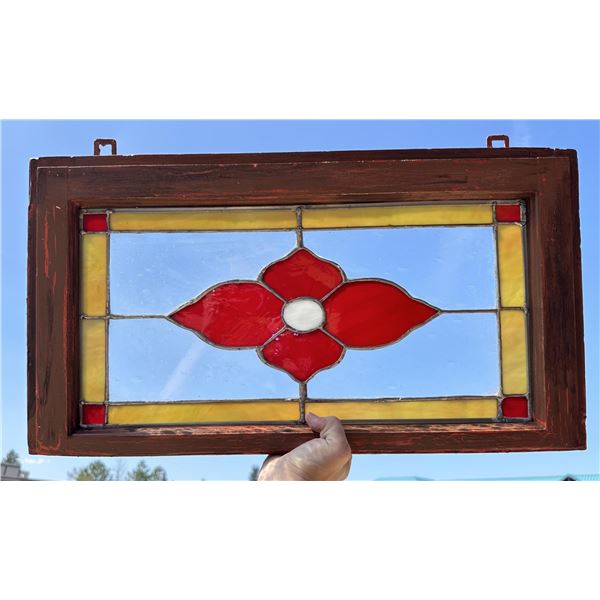 Prairie School Stained Glass Transom Window
