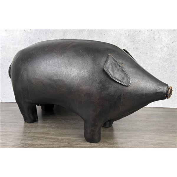 Omersa Leather Pig Footstool Ottoman