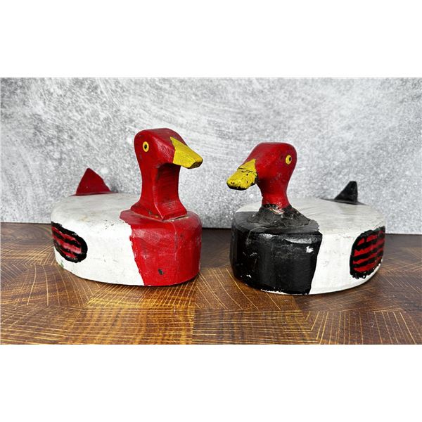 Pair of Folk Art Wood Duck Decoys