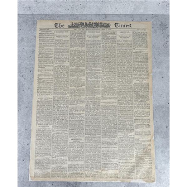 1876 Philadelphia Newspaper Custer Massacre