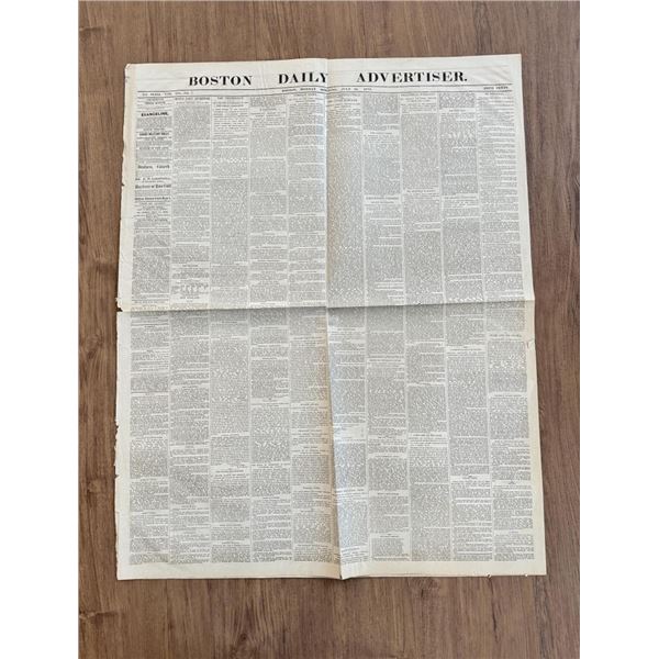 1876 Boston Daily Newspaper Custer Massacre