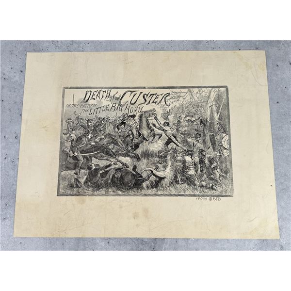 Death Of George Armstrong Custer Engraving