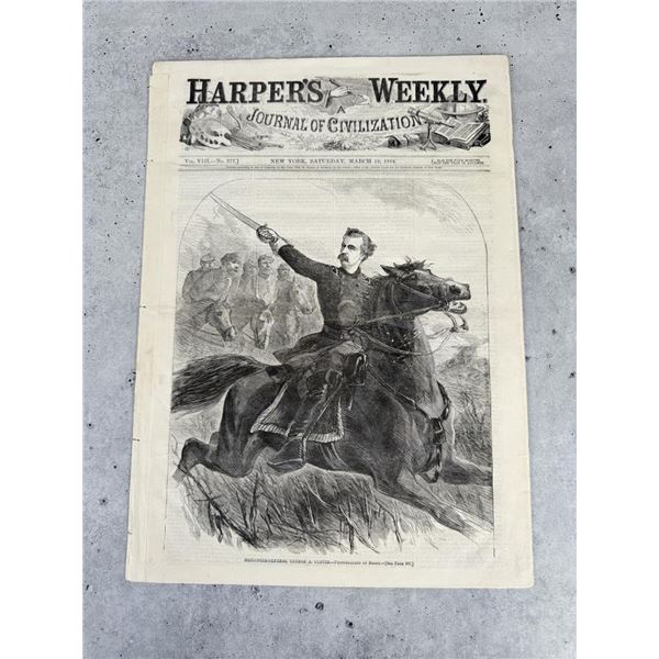 Harper's Weekly March 19 1864 General Custer Cover