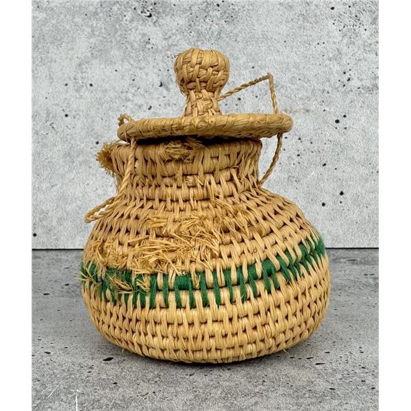 Small Alaskan Inuit Eskimo Lidded Basket