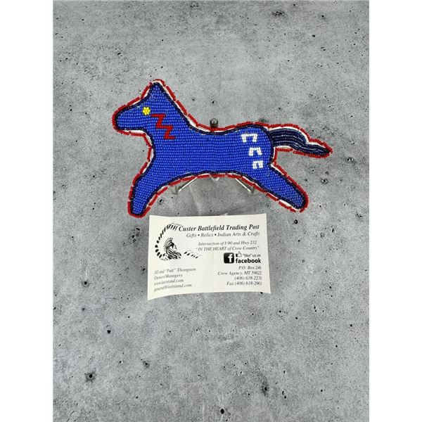 Plains Native American Indian Beaded Horse Pin