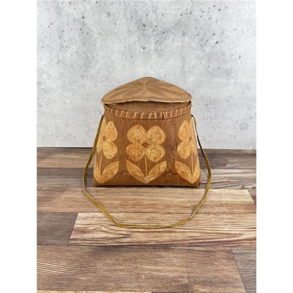Athabascan Indian Made Birch Bark Basket