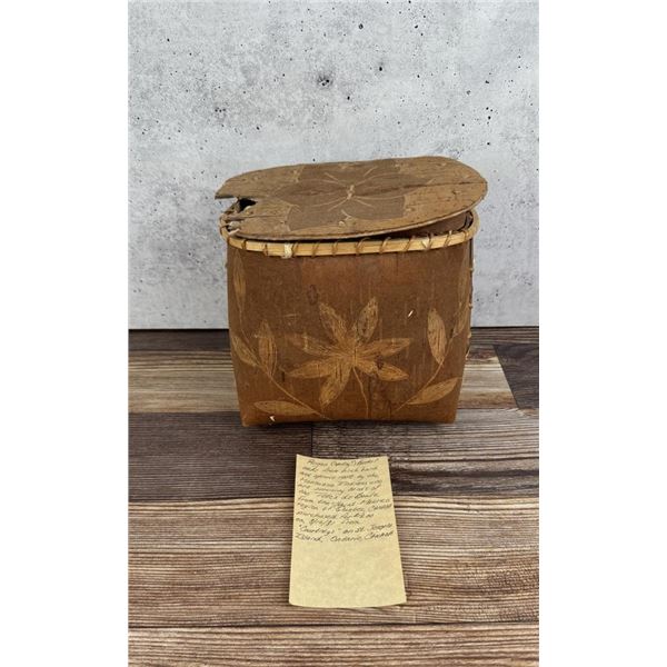 Athabascan Indian Made Birch Bark Basket