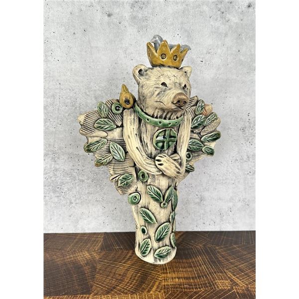 Wendy Anderson Pottery Bear With Crown