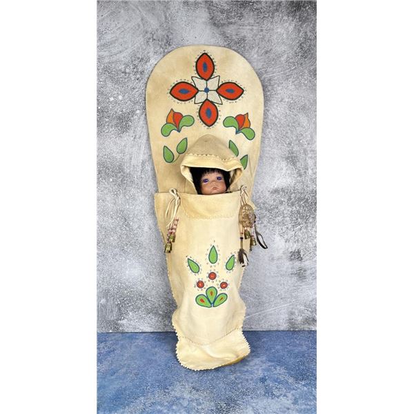 Mary Andrews Kootenai Indian Beaded Cradle Board