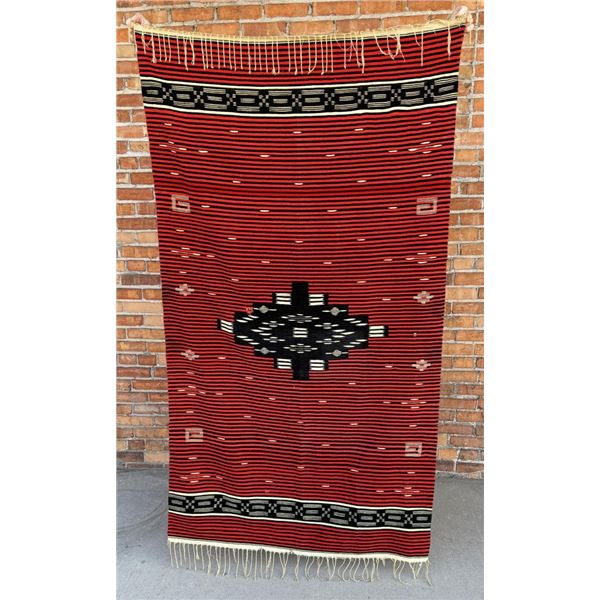 Antique Mexican Saltillo Rio Grande Serape Blanket