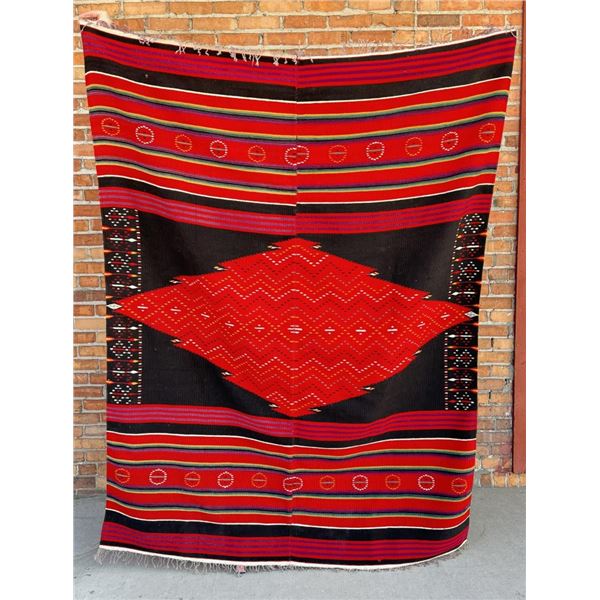 Antique Mexican Saltillo Rio Grande Serape Blanket