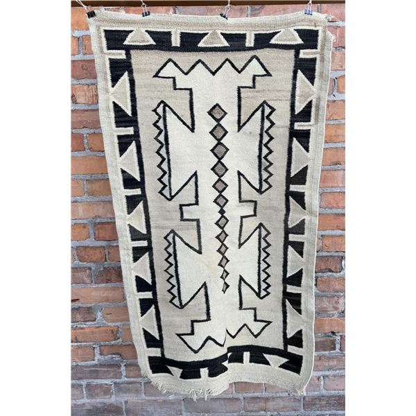 Antique Navajo Two Grey Hills Indian Rug