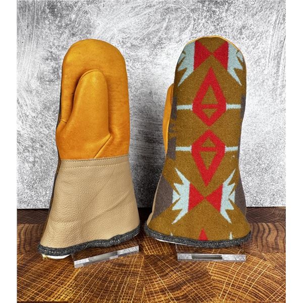 Custom Made Pendleton Blanket Shearling Mittens