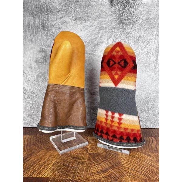 Custom Made Pendleton Blanket Shearling Mittens