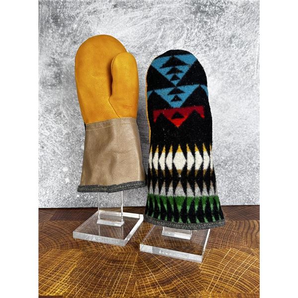 Custom Made Pendleton Blanket Shearling Mittens