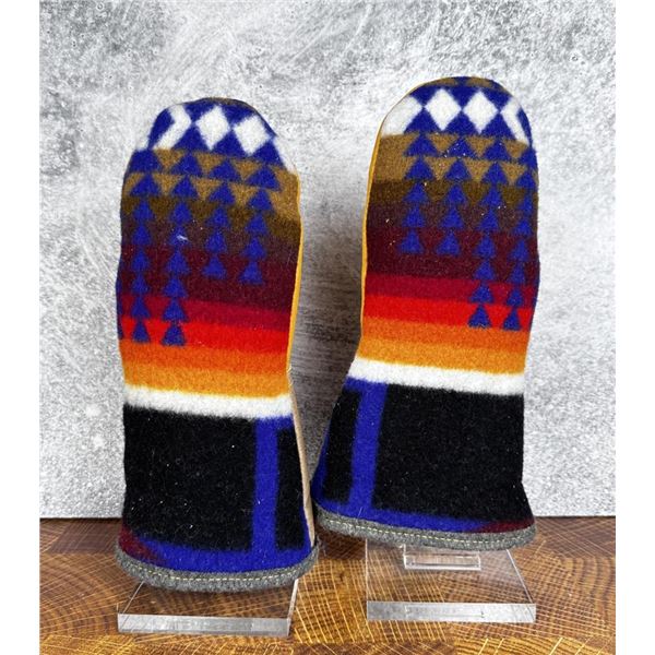 Custom Made Pendleton Blanket Shearling Mittens