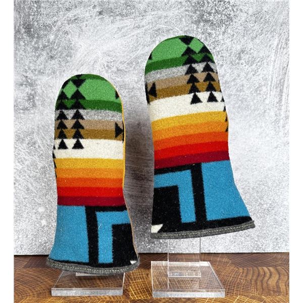 Custom Made Pendleton Blanket Shearling Mittens