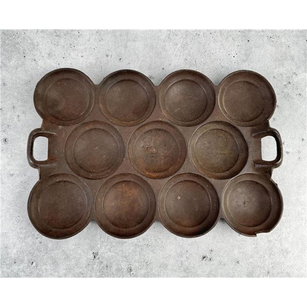 Antique GF Filley Number 11 Cast Iron Muffin Pan