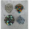 Image 1 : Trifari Lava Glass Aurora Rhinestone Brooch
