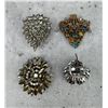 Image 2 : Trifari Lava Glass Aurora Rhinestone Brooch