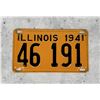 Image 1 : 1941 Illinois Automobile License Plate