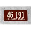 Image 1 : 1946 Illinois Automobile License Plate