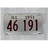 Image 1 : 1951 Illinois Automobile License Plate