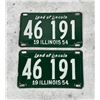 Image 1 : 1954 Illinois Automobile License Plates