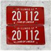 Image 1 : 1957 Illinois Automobile License Plates