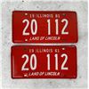 Image 1 : 1961 Illinois Automobile License Plates
